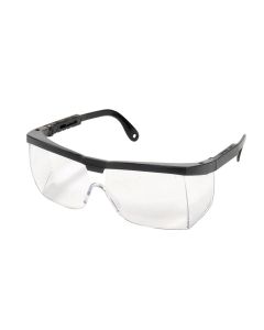 Wrap Around Safety Glasses, Black/Clear