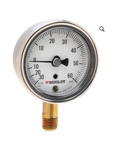 Grobet Vacuum Guage (2.5") 0-30"hg