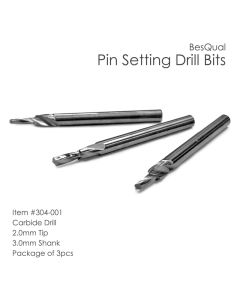 Pin Setting drill bits, 3.0 mm shank, pack of three